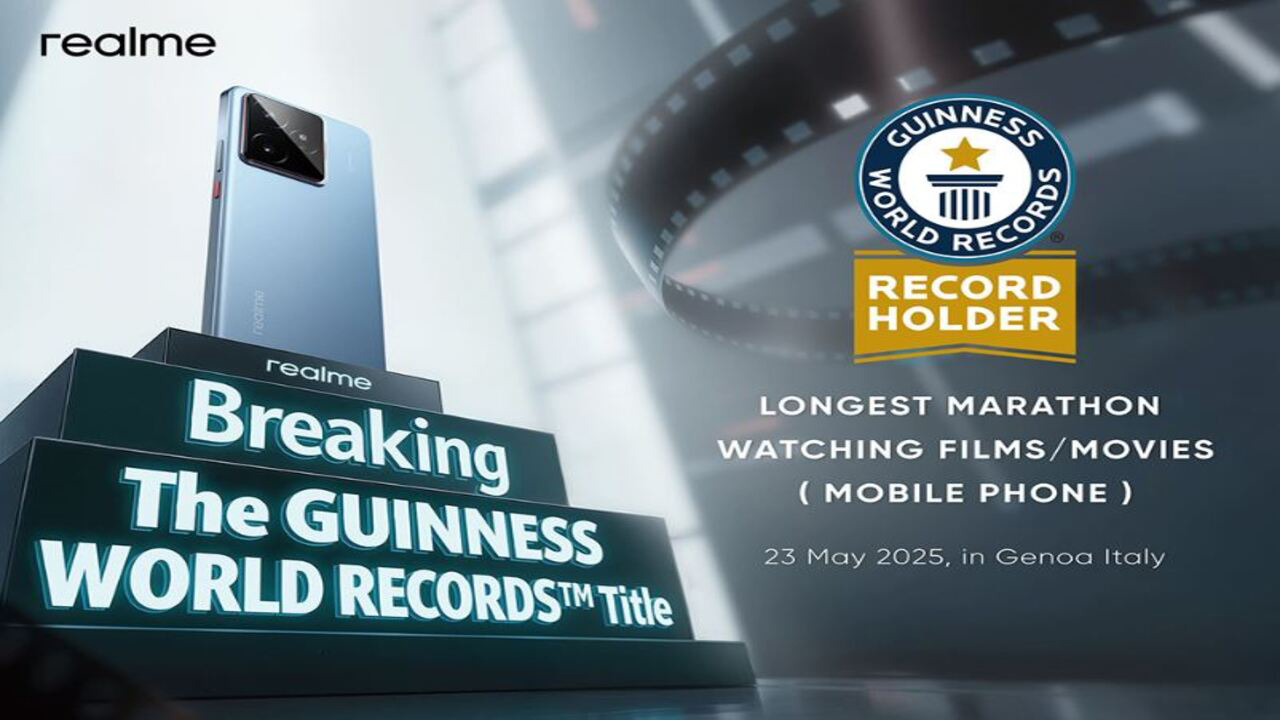 Realme GT 7 Officially Breaks Guinness World Record, Longest Marathon Watching Films/Movies